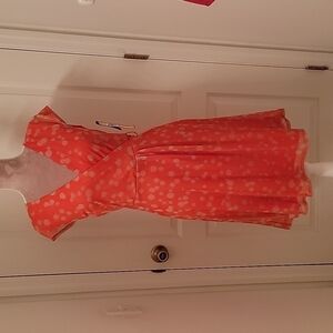 I le size 6 Orange with White Polkadot Dress